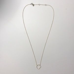 Faux Diamond Gold Floral Necklace